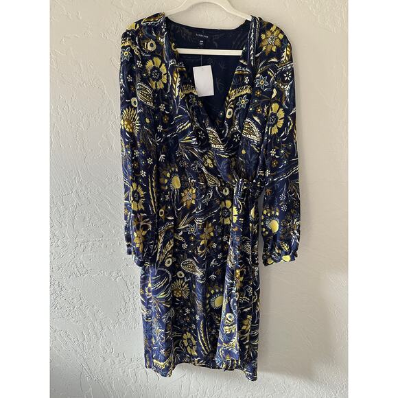 LANDS END | Women’s Floral Paisley Faux Wrap Dress NEW Size 18W Prairiecore Boho - Picture 1 of 9